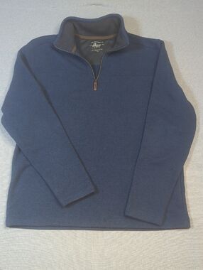 G.H. Bass & Co Quarter Zip Pullover Blue Sweater Fleece L Performance Layer